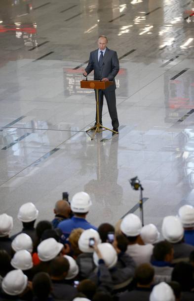 Putin durante il discorso di inaugurazione. Ansa